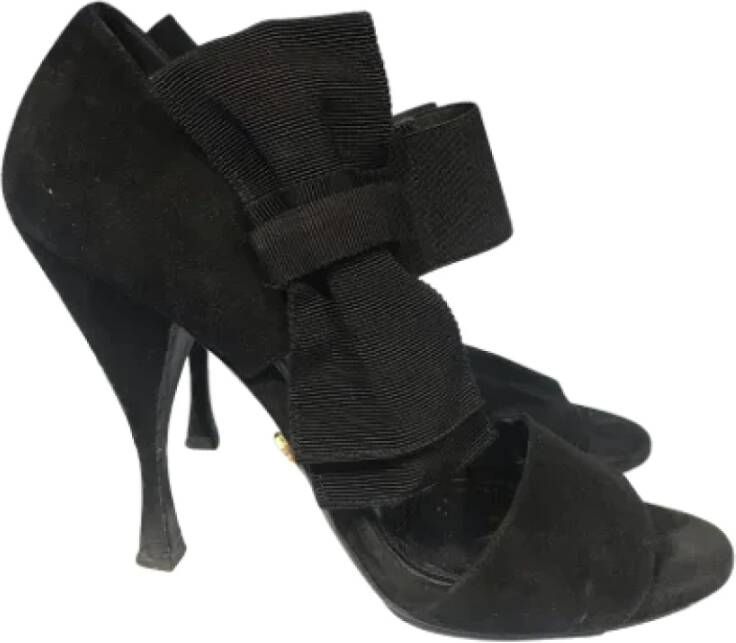 Prada Vintage Pre-owned Suede sandals Black Dames