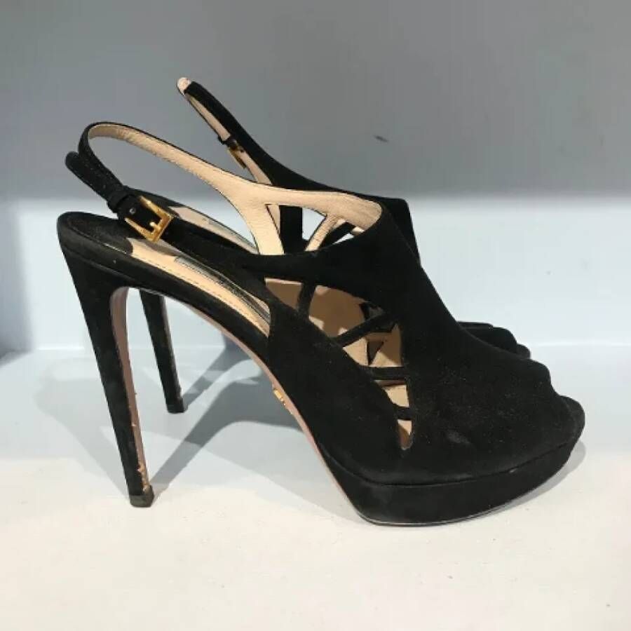 Prada Vintage Pre-owned Suede sandals Black Dames