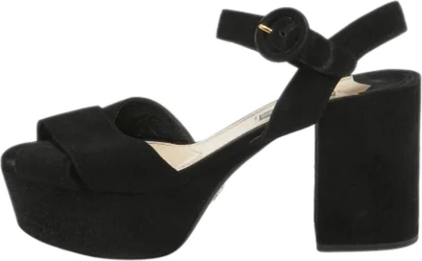 Prada Vintage Pre-owned Suede sandals Black Dames