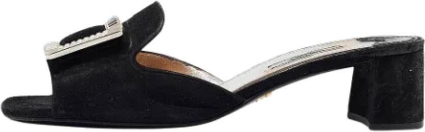 Prada Vintage Pre-owned Suede sandals Black Dames