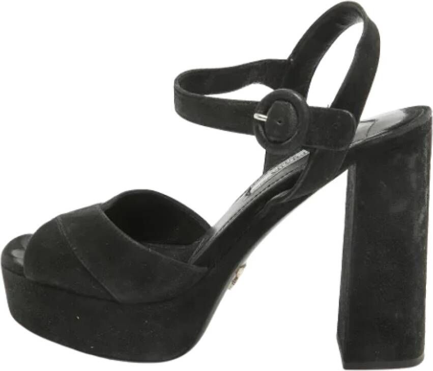 Prada Vintage Pre-owned Suede sandals Black Dames