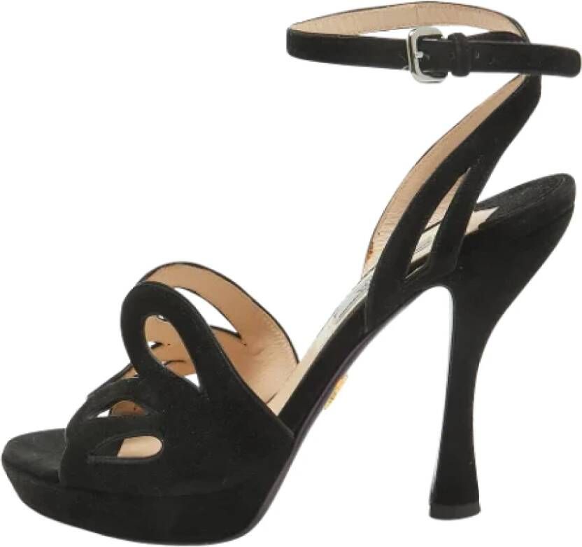 Prada Vintage Pre-owned Suede sandals Black Dames