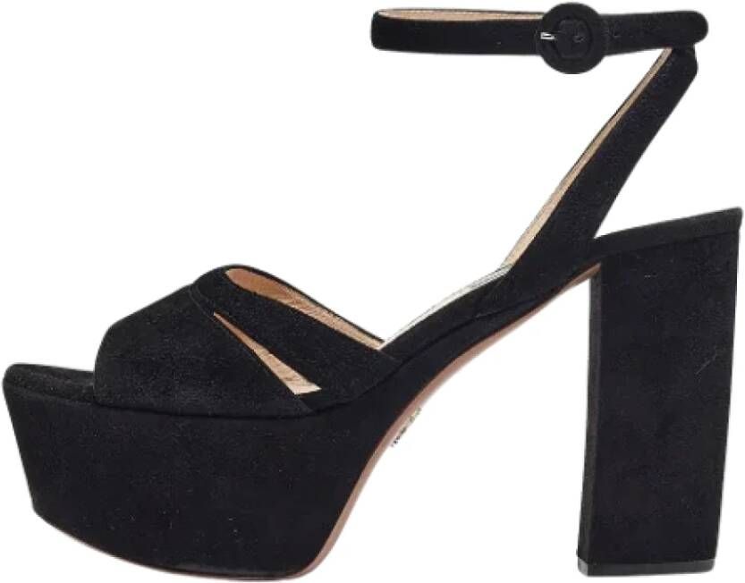 Prada Vintage Pre-owned Suede sandals Black Dames