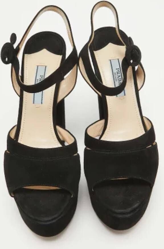 Prada Vintage Pre-owned Suede sandals Black Dames