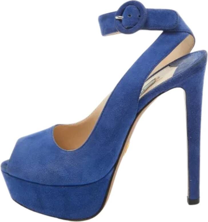 Prada Vintage Pre-owned Suede sandals Blue Dames