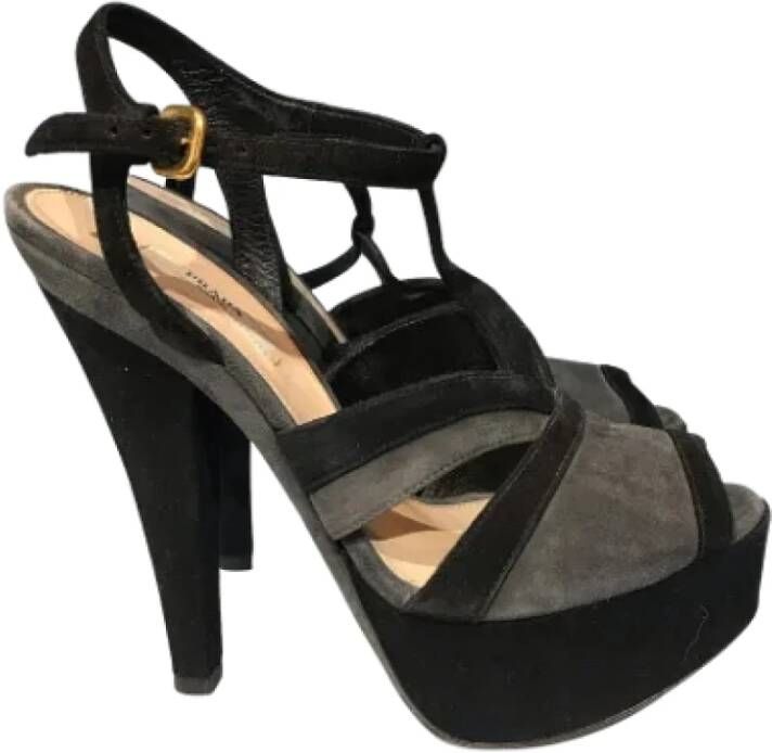 Prada Vintage Pre-owned Suede sandals Gray Dames