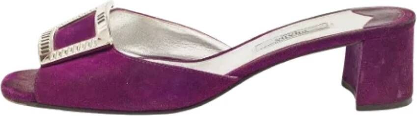 Prada Vintage Pre-owned Suede sandals Purple Dames