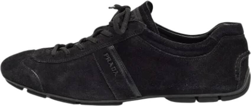 Prada Vintage Pre-owned Suede sneakers Black Heren