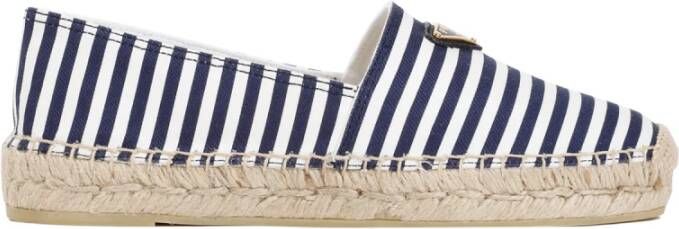 Prada Witte Katoenen Slippers Espadrillas Ontwerp Multicolor Dames