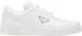 Prada Witte leren sneakers met logodetails White Heren - Thumbnail 1