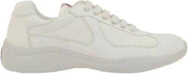 Prada Witte Leren Sneakers Modern Ontwerp White Heren