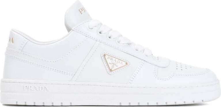 Prada Witte Veterschoenen van Leer White Dames