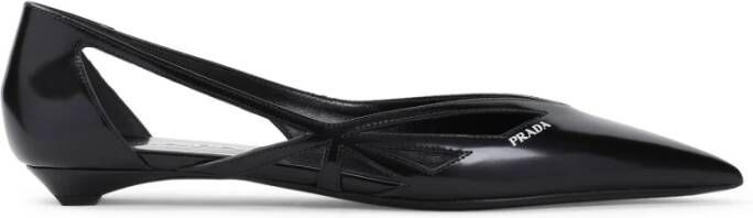 Prada Zwarte Ballerina's Schoenen Elegante Stijl Black Dames