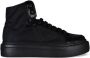 Prada Zwarte Geborsteld Leren High-Top Sneakers Zwart Dames - Thumbnail 1