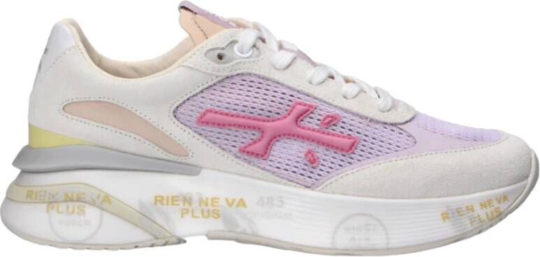 Premiata Beige en paarse Sneakers Multicolor Dames