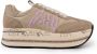 Premiata Beige Leren en Stoffen Sneakers Beige Dames - Thumbnail 1