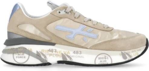 Premiata Beige Leren Sneakers met Logo Detail Beige Dames