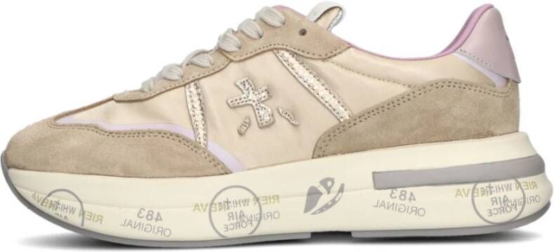 PREMIATA Lage Sneakers Dames Cassie Maat: 37 Materiaal: Suède Kleur: Beige