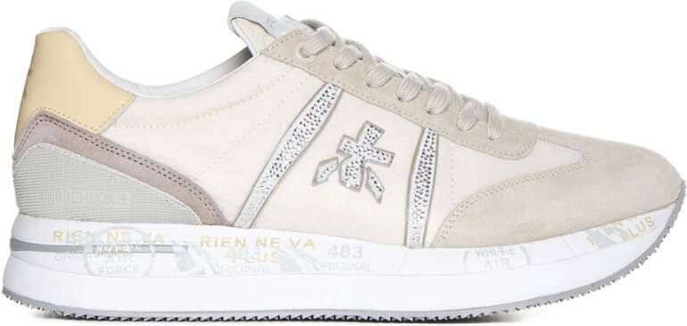 Premiata Beige Sneakers met Strass Versiering Beige Dames