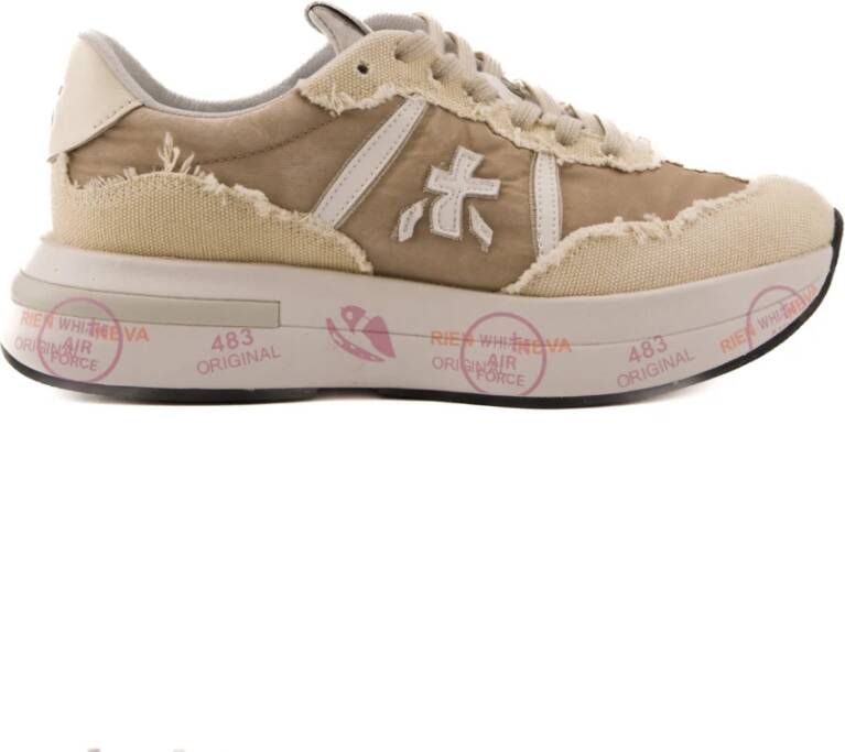 Premiata Beige Stof en Suède Sneakers Multicolor Dames