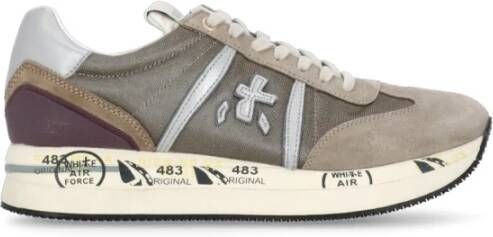 Premiata Beige Wit Leren Tech Sneakers Vrouw Multicolor Dames