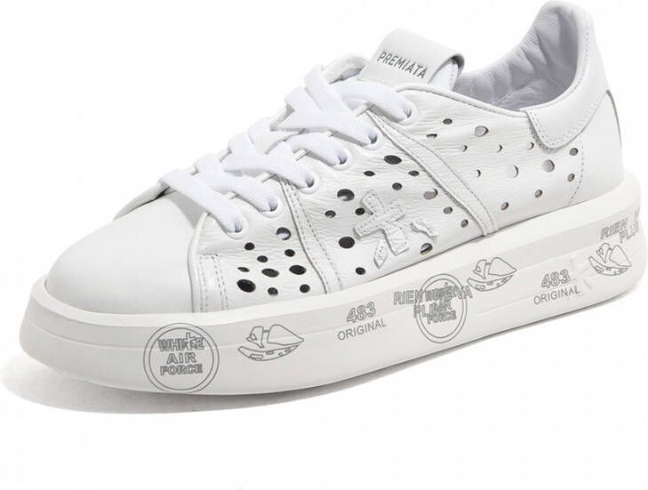 Premiata Belle Perforated Sneakers Wit Dames
