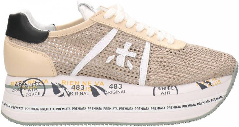 Premiata Beth sneakers met plateauzool Beige