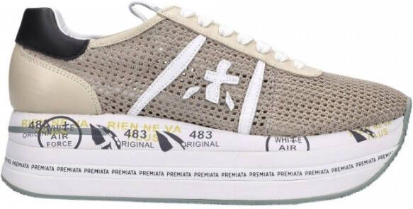 Premiata Beth sneakers met plateauzool Beige