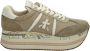 Premiata Beth Slangenhuid Sneaker Beige Dames - Thumbnail 1