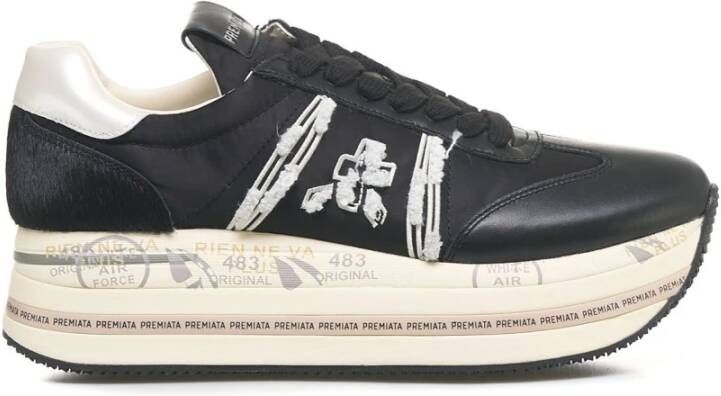 Premiata Black Platform Sneakers Beth Black Dames