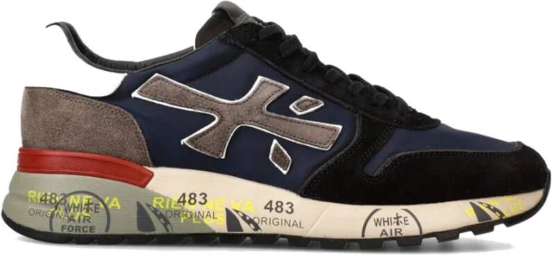 Premiata Blauw Grijs Sneaker van Nylon en Suède Blue Heren