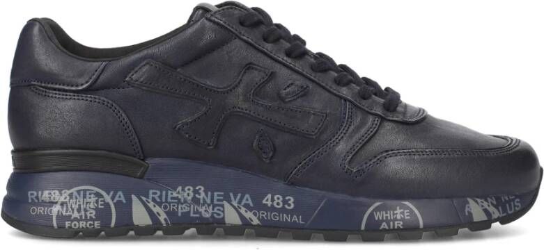 Premiata Blauw Leren Sneakers Verhogen Stijl Black Heren