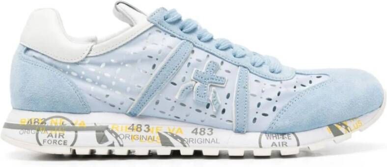 Premiata Blauwe Bloemenprint Lucy Sneakers Blue Dames