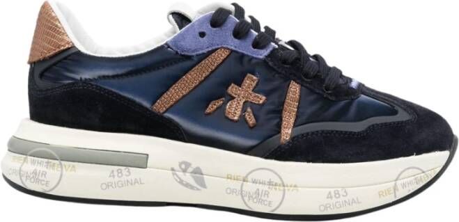 Premiata Blauwe Cassie 6473 Low-Top Sneakers Blue Dames