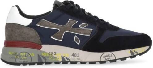 Premiata Blauwe en witte leren sneakers Blue Heren