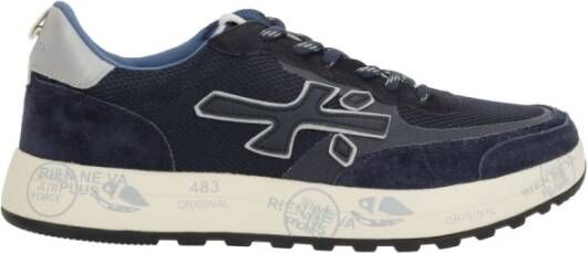 Premiata Blauwe lage sneakers met rubberen zool Blue Heren