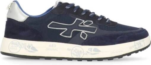 Premiata Blauwe Leren en Stoffen Sneakers Blue Heren