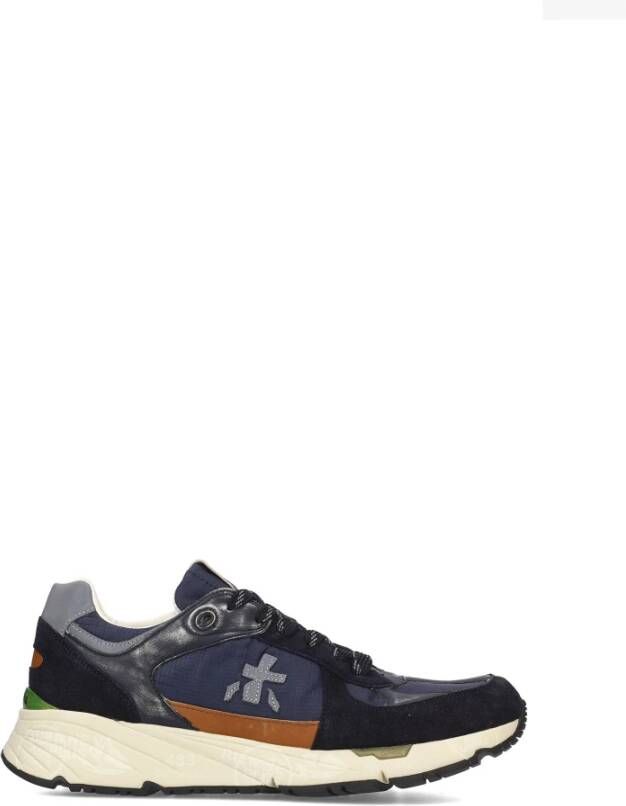 Premiata Blauwe Platte Schoenen Jaren 90 Stijl Multicolor Heren