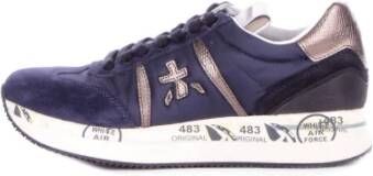 Premiata Blauwe Sneakers met Logo Details Blue Dames