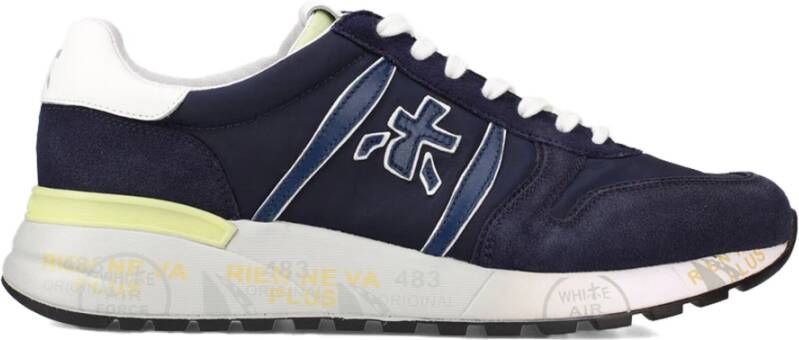 Premiata Blauwe Suède en Nylon Sneakers Blue Heren