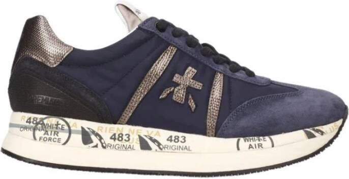 Premiata Blauwe Suède en Stoffen Sneakers Blue Heren