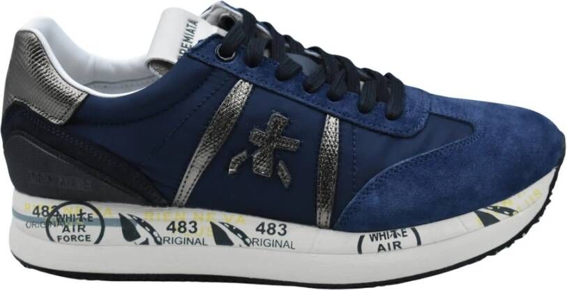 Premiata Blauwe Veterschoenen Elegante Stijl Blue Dames