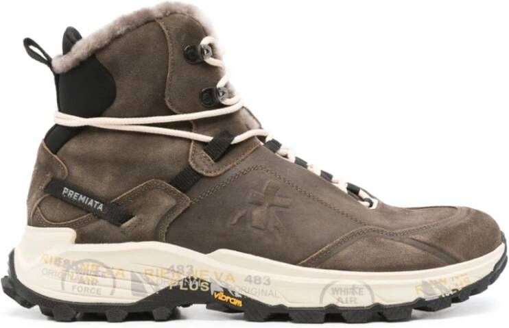 Premiata Bruine Suède Veterschoenen Brown Heren