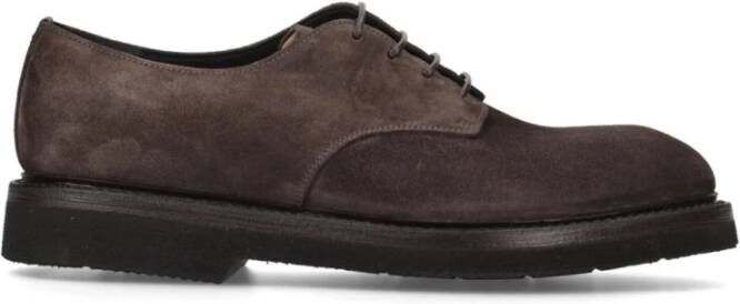 Premiata Bruine Suède Veterschoenen Derby Stijl Brown Heren