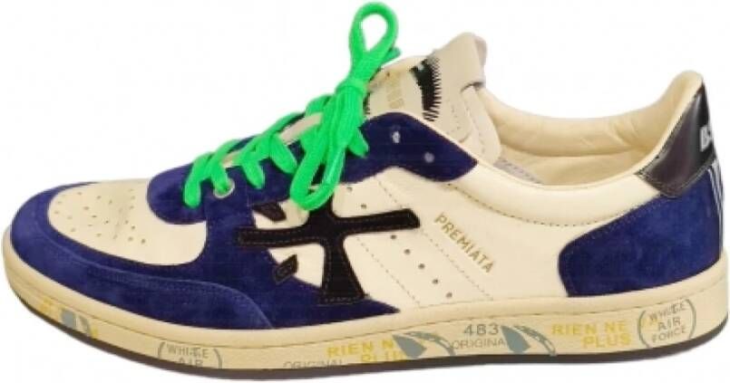 Premiata Clay Suede Navy Leren Sneakers Blue Heren