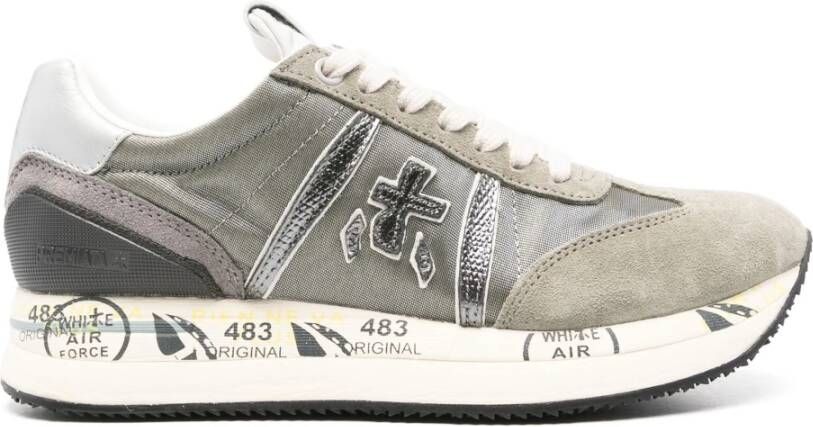 Premiata Conny Sneakers Nylon Leer Gray Dames