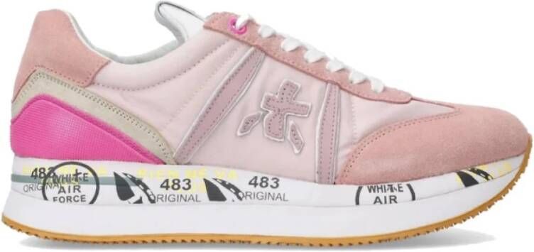 Premiata Geveterde sneakers voor casual glam look Pink Dames