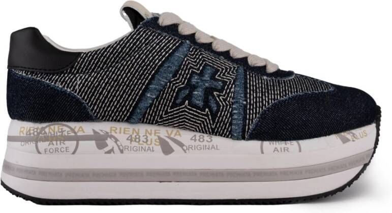 Premiata Denim Damesneakers Stijlvolle Casual Schoenen Blue Dames