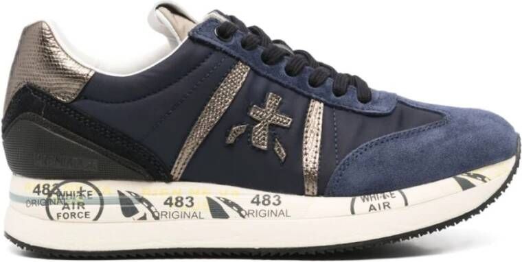 Premiata Donkerblauw Grijze Sneakers Blue Dames