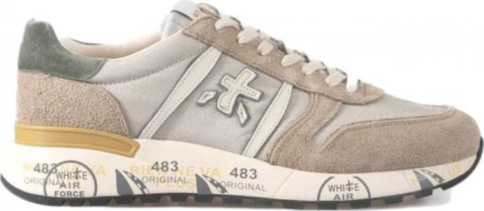 Premiata Elegante Groen Beige Sneakers Multicolor Heren